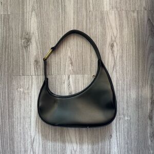 Madison West Black Crescent Shoulder Bag